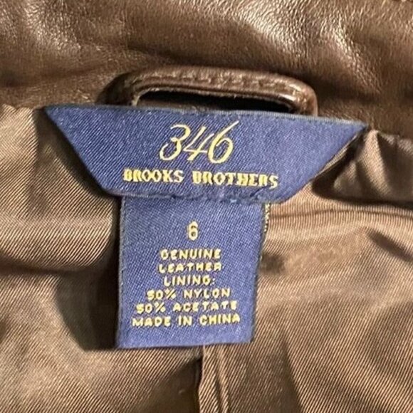 Brooks Brothers 346 Women's Blazer Jacket Size 6 Brown Suede Leather Button Up - Picture 3 of 16